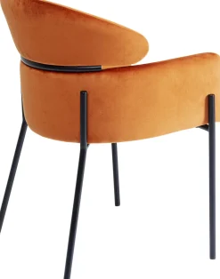 KARE Design Sedia con braccioli Alexia velluto arancione - KARE> Sedie