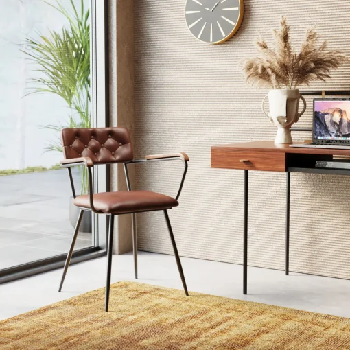 KARE Design Sedia con braccioli Salsa pelle marrone - KARE> Sedie