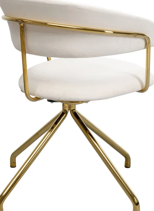 KARE Design Sedia girevole Belle velluto creme - KARE> Sedie