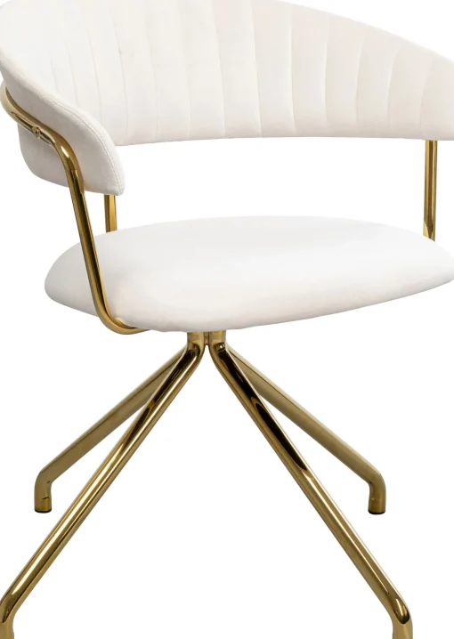 KARE Design Sedia girevole Belle velluto creme - KARE> Sedie