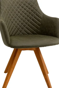 KARE Design Sedia girevole Coco Wood Verde - KARE> Sedie