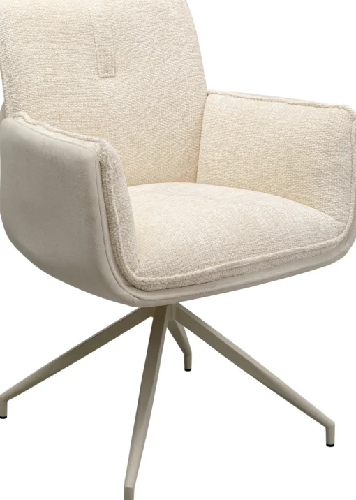 KARE Design Sedia girevole con braccioli Hilla bianco - KARE> Sedie