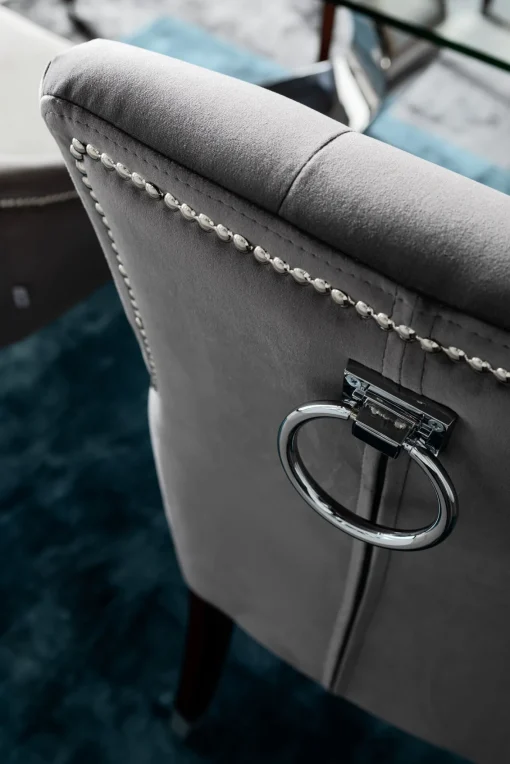 KARE Design Sedia Prince in velluto grigio - KARE> Sedie
