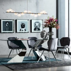 KARE Design Sedia Viva grigio-cromato - KARE> Sedie
