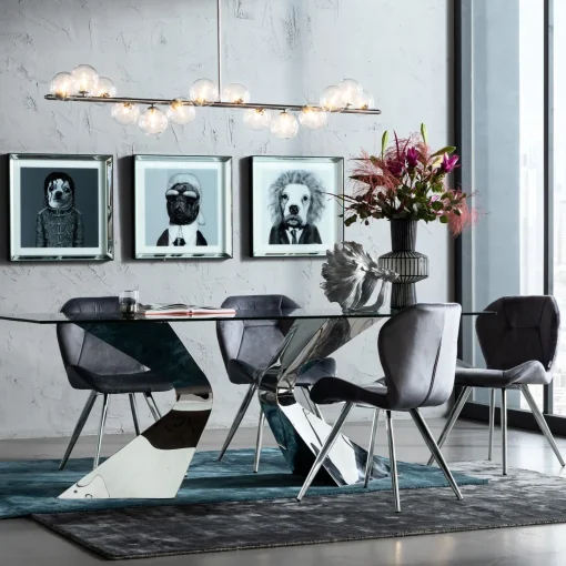 KARE Design Sedia Viva grigio-cromato - KARE> Sedie