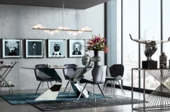 KARE Design Sedia Viva grigio-cromato - KARE></noscript> Sedie