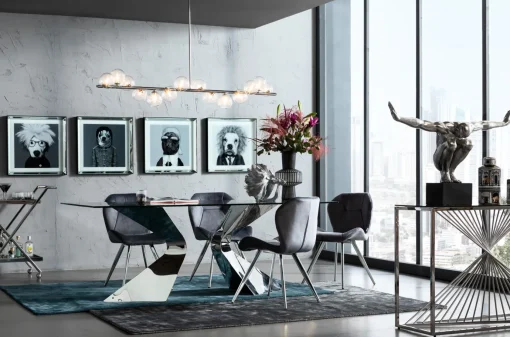 KARE Design Sedia Viva grigio-cromato - KARE> Sedie