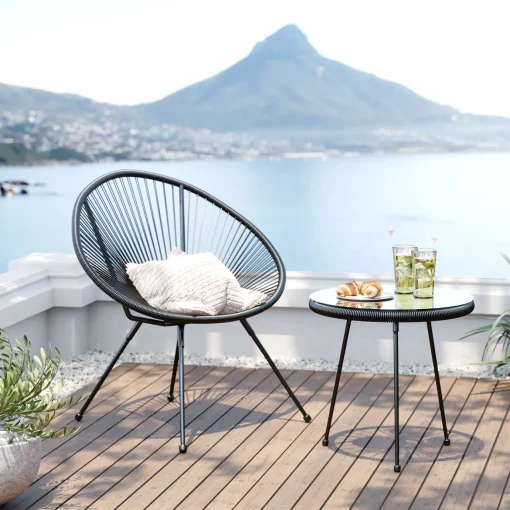 KARE Design Set Acapulco 2pcs Outdoor nero - KARE> Tavolo Basso|Poltrone