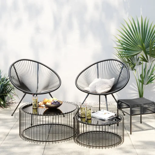 KARE Design Sgabello Acapulco nero - KARE> Sgabello