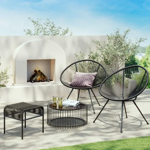 KARE Design Sgabello Acapulco nero - KARE> Sgabello
