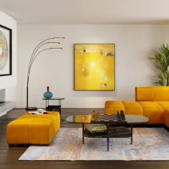 KARE Design Sgabello Belami velluto ambra - KARE> Pouf