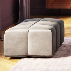 KARE Design Sgabello Belami velluto grigio - KARE> Pouf