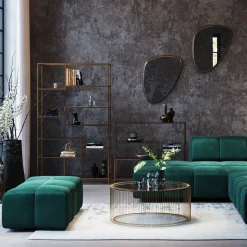 KARE Design Sgabello Belami velluto verde scuro - KARE> Pouf
