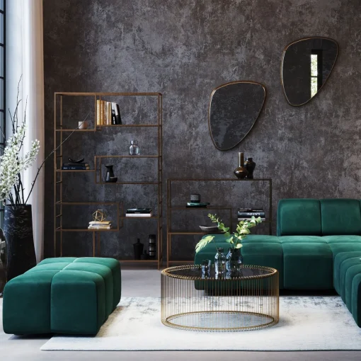 KARE Design Sgabello Belami velluto verde scuro - KARE> Pouf