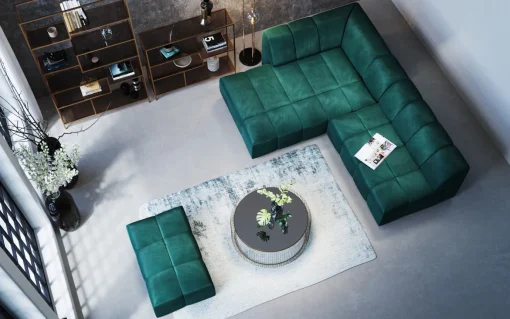 KARE Design Sgabello Belami velluto verde scuro - KARE> Pouf