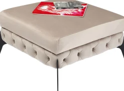 KARE Design Sgabello Bellissima velluto taupe 80cm - KARE> Pouf