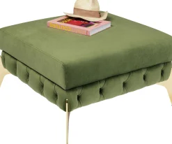 KARE Design Sgabello Bellissima velluto verde 80 - KARE> Pouf