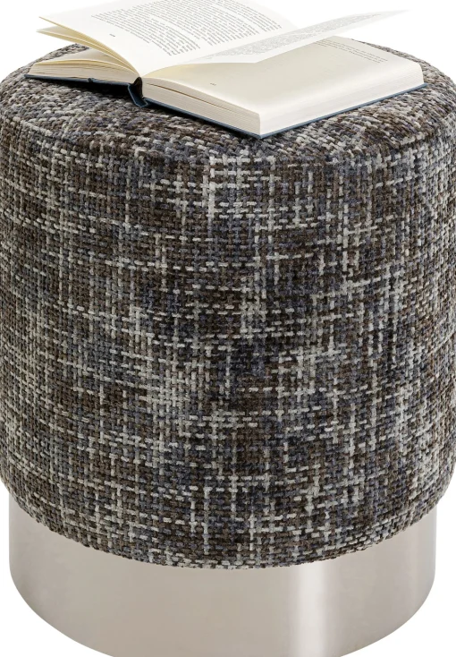 KARE Design Sgabello Berry High Silber grigio scuro Ø39cm - KARE> Pouf