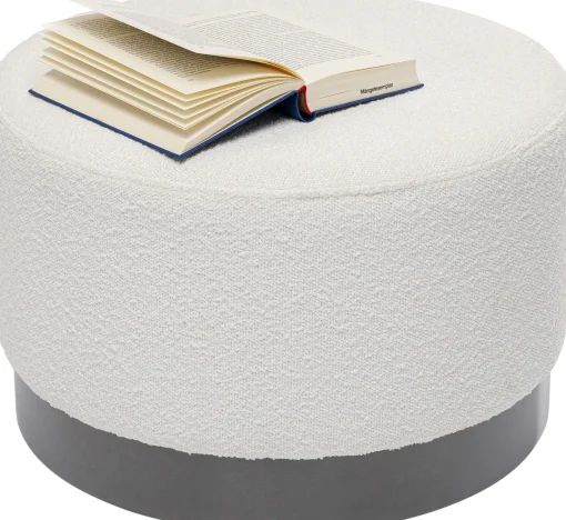 KARE Design Sgabello Cherry Boucle crema smoke Ø55cm - KARE> Pouf