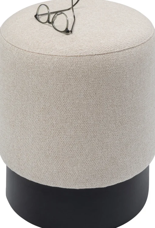 KARE Design Sgabello Cherry crema nero Ø36cm - KARE> Pouf