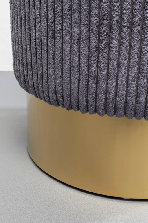 KARE Design Sgabello Cherry grigio Cord ottone Ø35cm - KARE> Sgabello