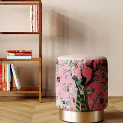 KARE Design Sgabello Cherry Peacock ottone Ø32cm - KARE> Pouf