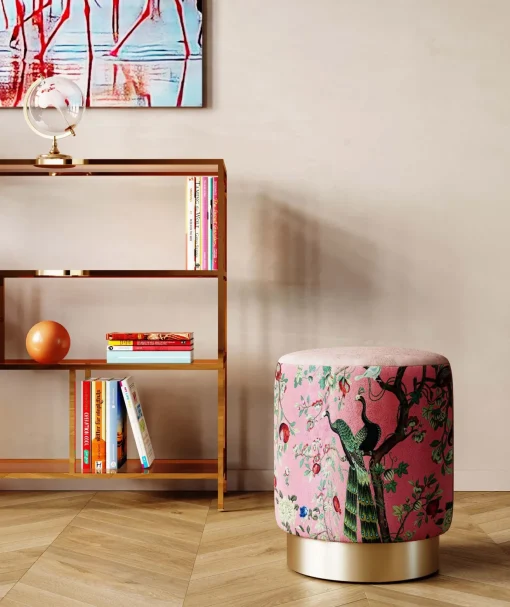 KARE Design Sgabello Cherry Peacock ottone Ø32cm - KARE> Pouf