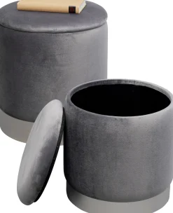 KARE Design Sgabello Cherry Storage grigio argento (2/Set) - KARE> Pouf