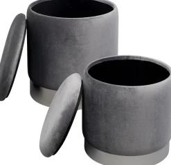 KARE Design Sgabello Cherry Storage grigio argento (2/Set) - KARE> Pouf