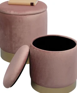 KARE Design Sgabello Cherry Storage Rose ottone (2/Set) - KARE> Pouf