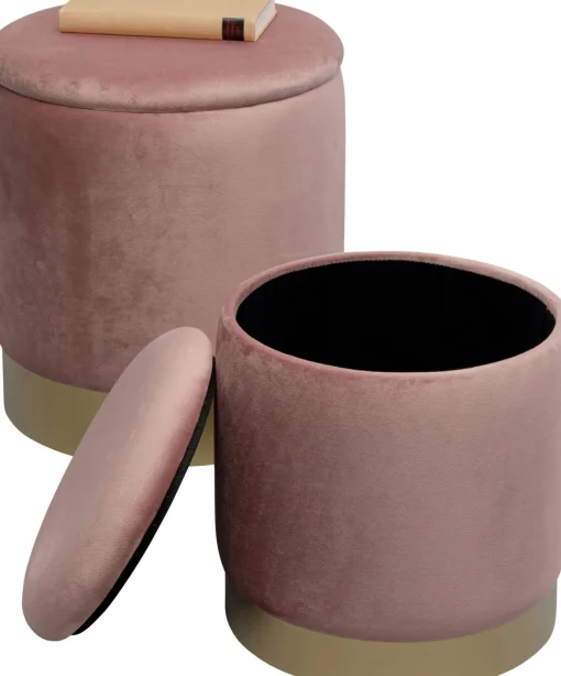 KARE Design Sgabello Cherry Storage Rose ottone (2/Set) - KARE> Pouf