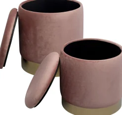 KARE Design Sgabello Cherry Storage Rose ottone (2/Set) - KARE> Pouf