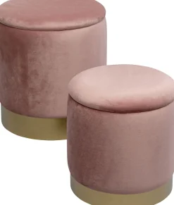 KARE Design Sgabello Cherry Storage Rose ottone (2/Set) - KARE></noscript> Pouf