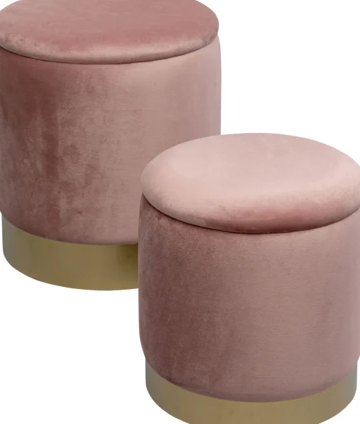 KARE Design Sgabello Cherry Storage Rose ottone (2/Set) - KARE> Pouf