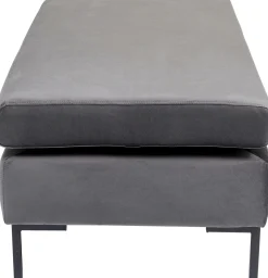 KARE Design Sgabello Gianni Velvet grigio nero - KARE> Pouf