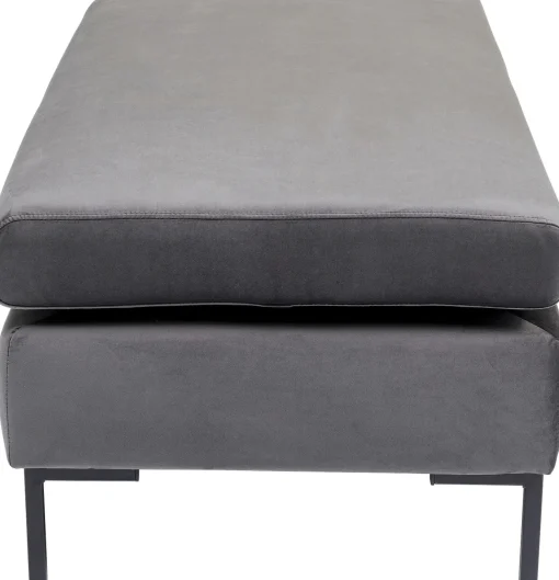 KARE Design Sgabello Gianni Velvet grigio nero - KARE> Pouf