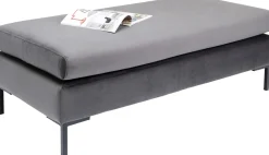 KARE Design Sgabello Gianni Velvet grigio nero - KARE> Pouf