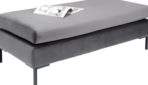 KARE Design Sgabello Gianni Velvet grigio nero - KARE> Pouf