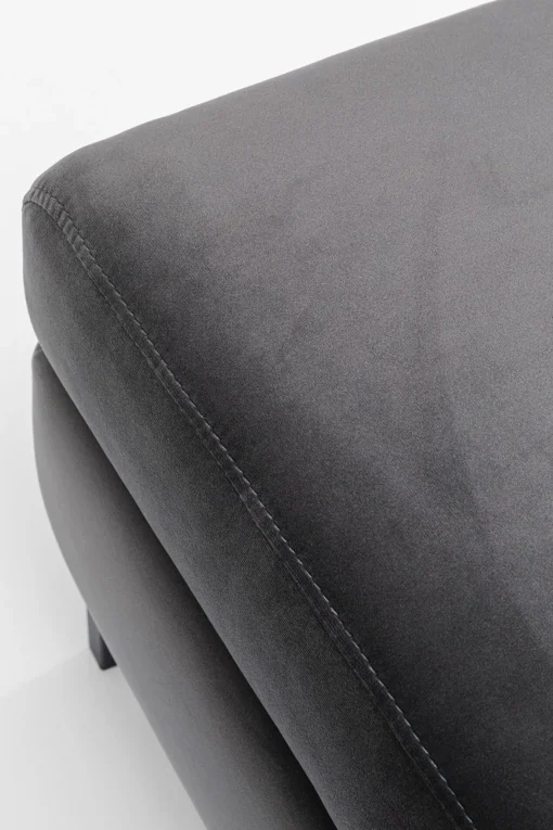 KARE Design Sgabello Gianni Velvet grigio nero - KARE> Pouf