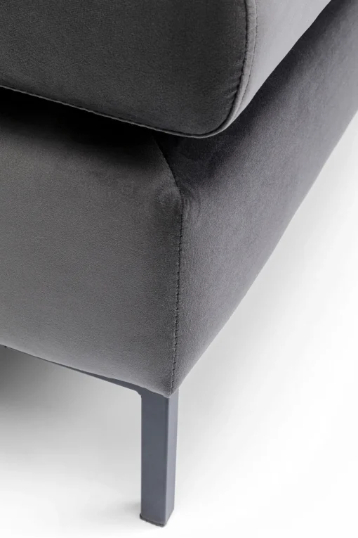KARE Design Sgabello Gianni Velvet grigio nero - KARE> Pouf