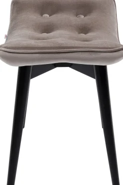 KARE Design Sgabello nero Vicky in velluto grigio 46x59 cm - KARE> Sgabello