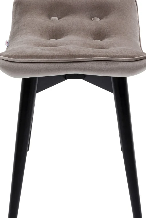 KARE Design Sgabello nero Vicky in velluto grigio 46x59 cm - KARE> Sgabello