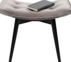 KARE Design Sgabello nero Vicky in velluto grigio 46x59 cm - KARE> Sgabello