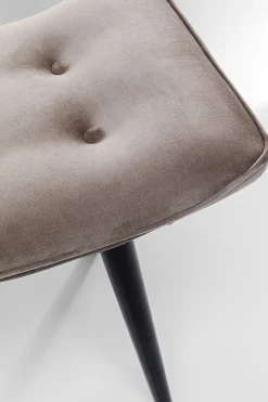 KARE Design Sgabello nero Vicky in velluto grigio 46x59 cm - KARE></noscript> Sgabello