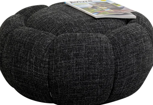 KARE Design Sgabello Peppo Bloom Melange nero Ø72cm - KARE> Pouf