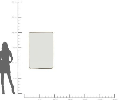 KARE Design SPECCHIO CURVE RETTANGOLARE OTTONE 80X120CM - KARE> Specchi