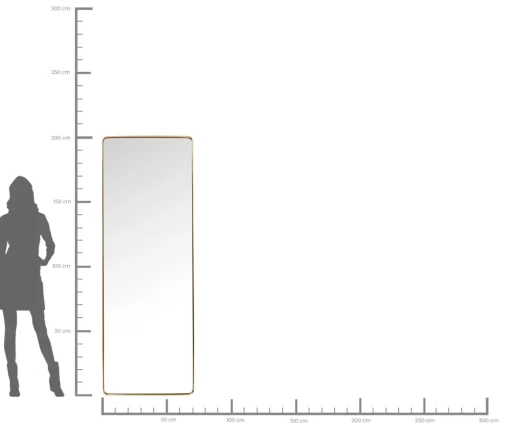 KARE Design Specchio Curve rettangolare ottone 70x200 cm - KARE> Specchi