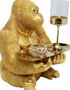 KARE Design Statua "GORILLA" maggiordomo con vassoio color oro - KARE> Statuette Decorative