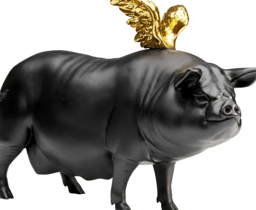 KARE Design Statuetta decorativa Maiale volante nera 11 cm - KARE> Statuette Decorative