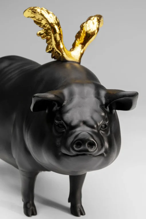 KARE Design Statuetta decorativa Maiale volante nera 11 cm - KARE> Statuette Decorative